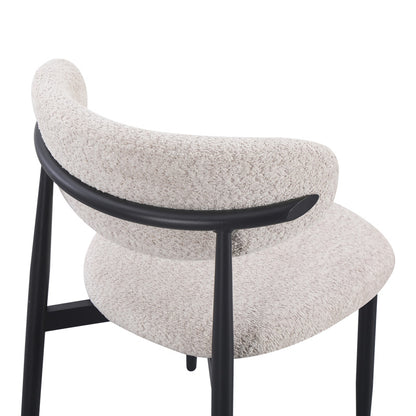 Folegio chair, cream-colored with black legs 50x57x79.5cm