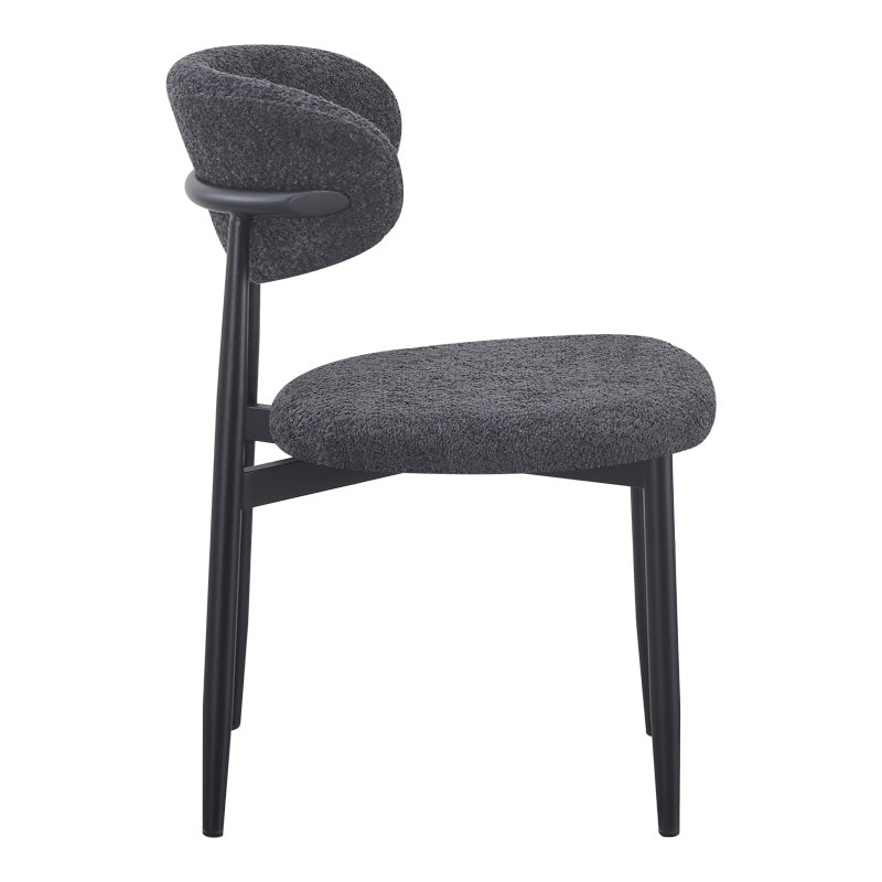 Folegio chair, anthracite-colored with black legs 50x57x79.5cm