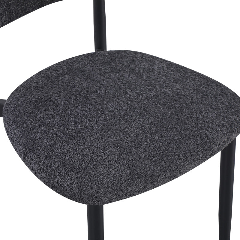 Folegio chair, anthracite-colored with black legs 50x57x79.5cm