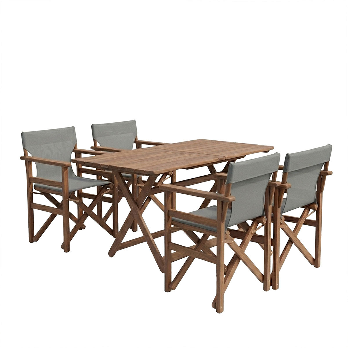 Dining Retto set 5 pcs solid beech wood walnut-grey 120x75x71cm