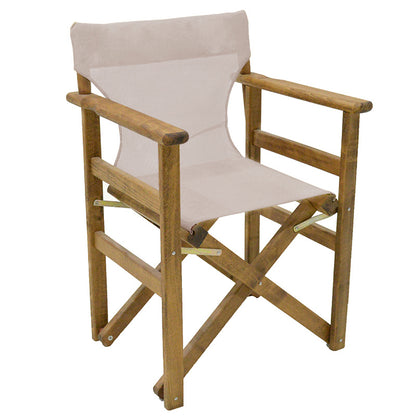 Dining set 5 pcs Retto solid beech wood walnut-cloth-beige grey 80x60x72cm