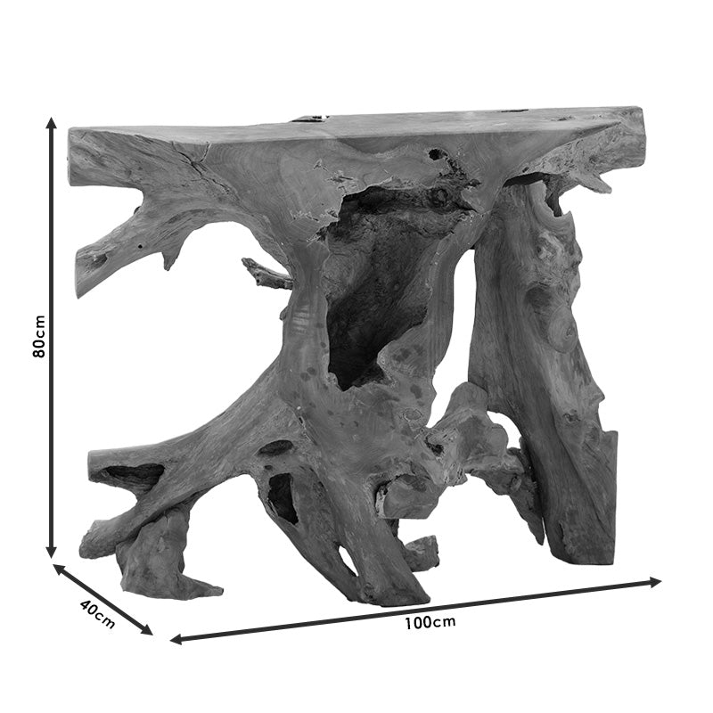 Console Root pakoworld handmade teak wood natural 100x40x80cm