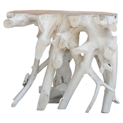 Console Zamir pakoworld handmade solid wood white-natural 80x38x70cm