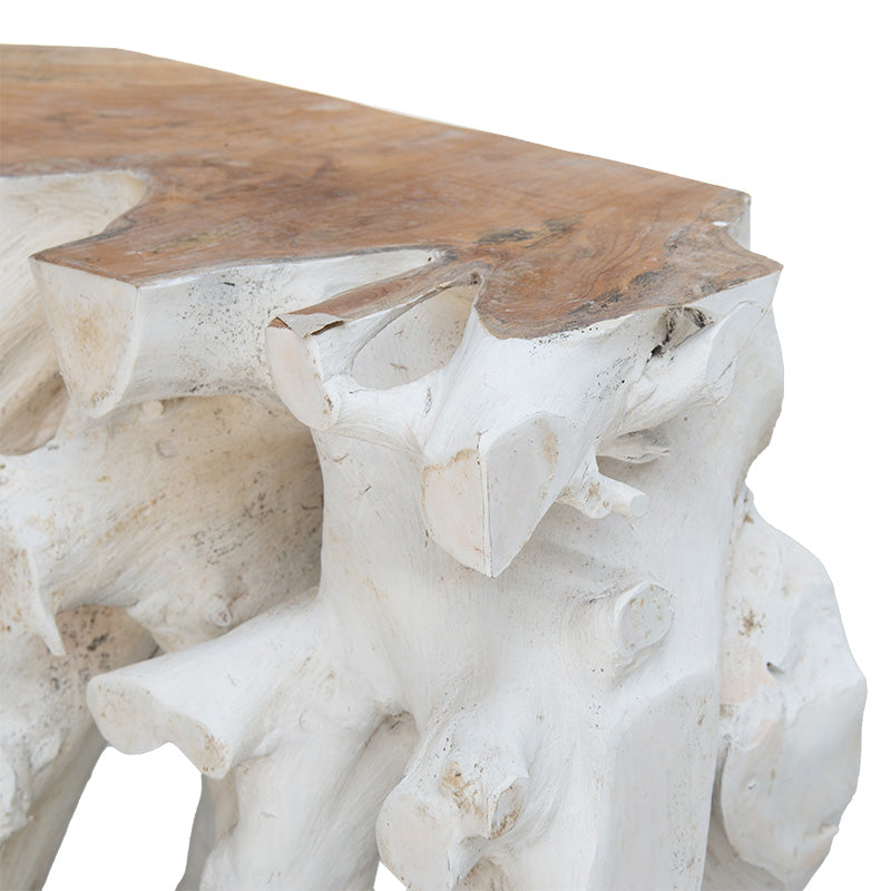 Console Zamir pakoworld handmade solid wood white-natural 80x38x70cm