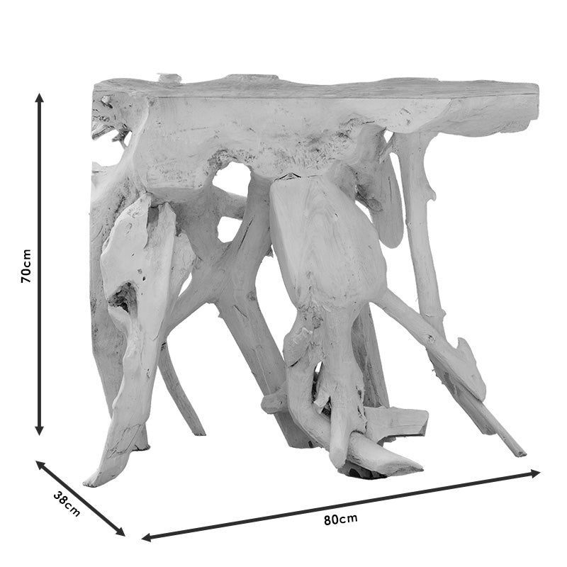 Console Zamir pakoworld handmade solid wood white-natural 80x38x70cm