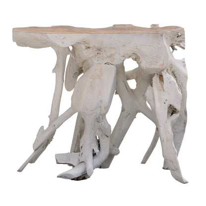 Console Zamir pakoworld handmade solid wood white-natural 80x38x70cm