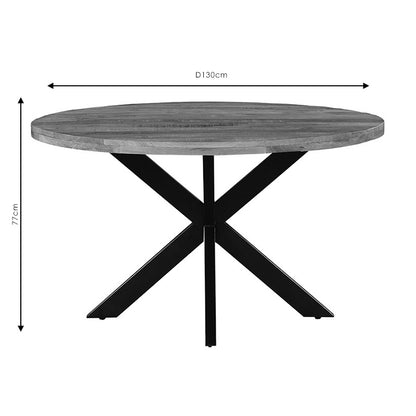 Royalty pakoworld table solid wood 4cm walnut-leg black D130x77cm