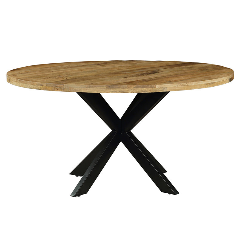 Royalty pakoworld table solid wood 4cm walnut-leg black D150x77cm