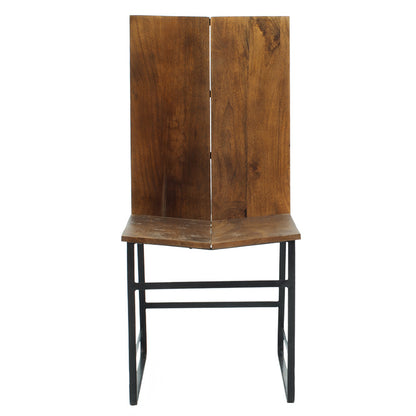 Chair Elora pakoworld solid wood acacia walnut-black metal