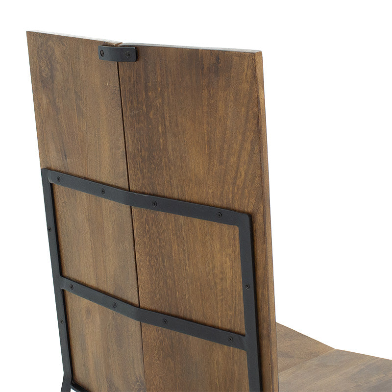 Chair Elora pakoworld solid wood acacia walnut-black metal