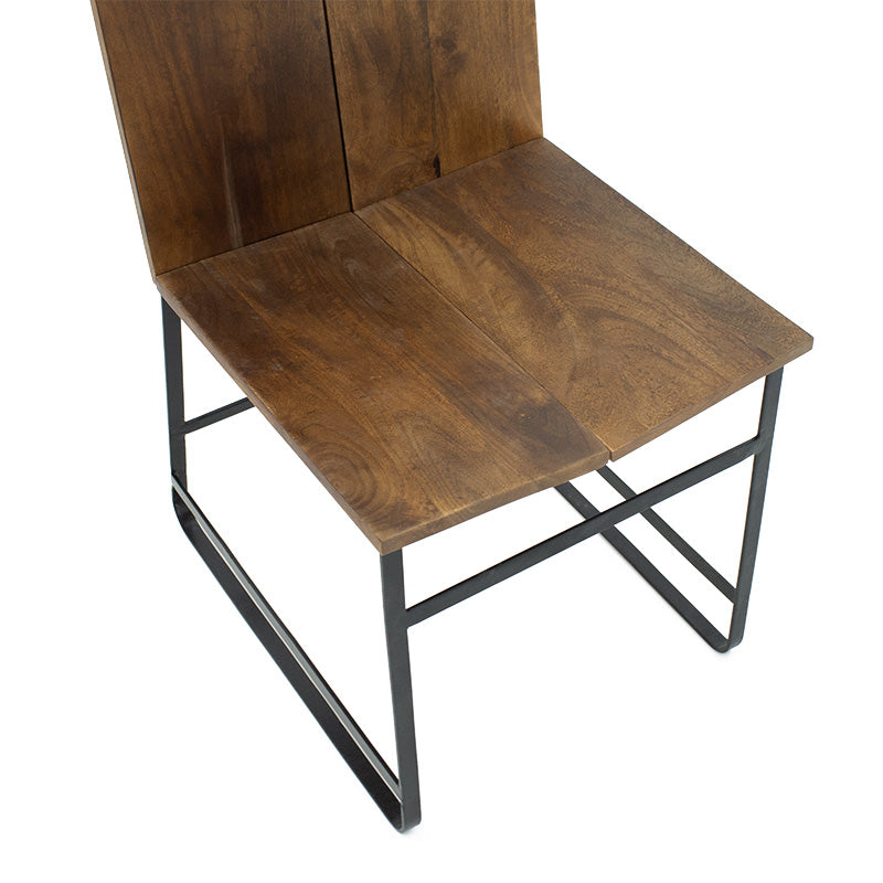 Chair Elora pakoworld solid wood acacia walnut-black metal