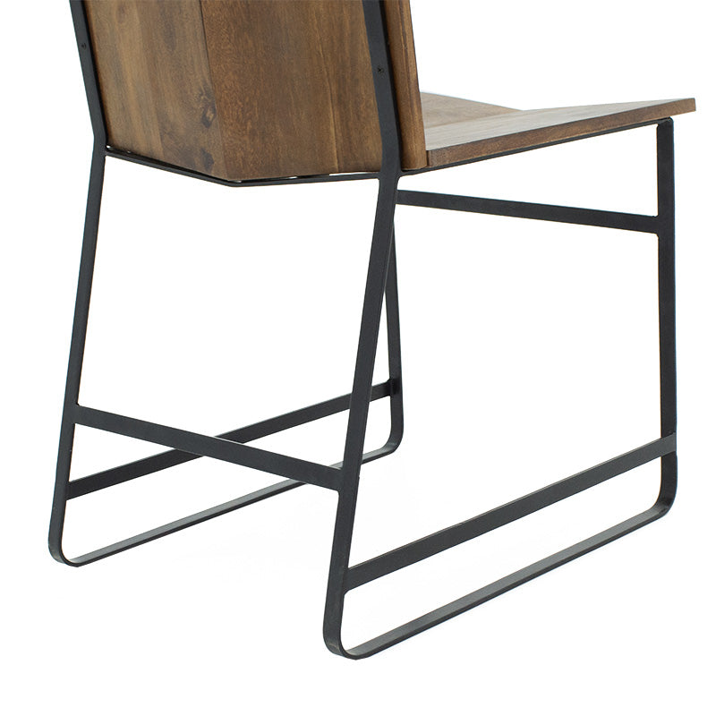 Chair Elora pakoworld solid wood acacia walnut-black metal