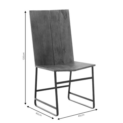 Chair Elora pakoworld solid wood acacia walnut-black metal