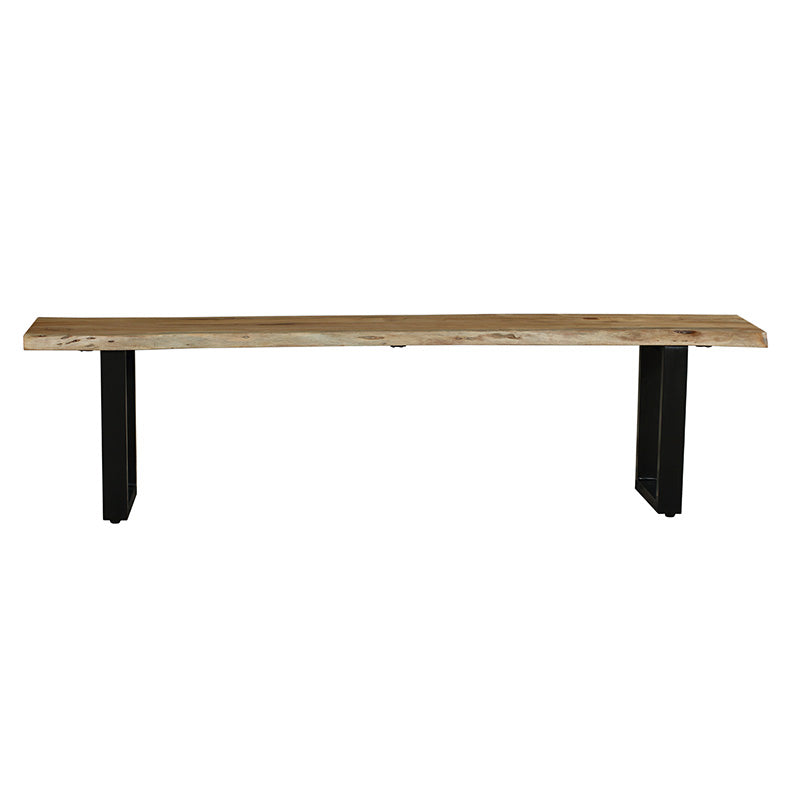 Bench Stiles pakoworld solid wood acacia 3.5cm walnut-black 180x40x45cm