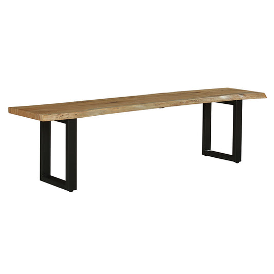 Bench Stiles pakoworld solid wood acacia 3.5cm walnut-black 180x40x45cm