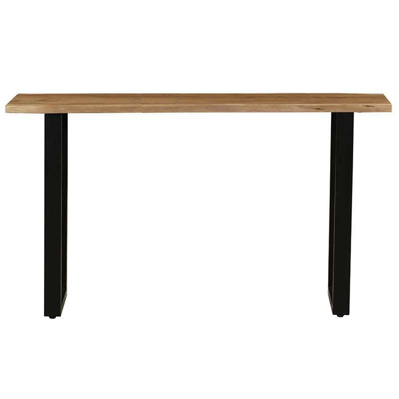 Carver console pakoworld solid acacia wood 3.5cm walnut-leg black 150x40x76cm