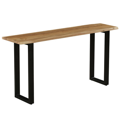 Carver console pakoworld solid acacia wood 3.5cm walnut-leg black 150x40x76cm