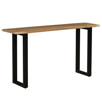 Carver console pakoworld solid acacia wood 3.5cm walnut-leg black 150x40x76cm