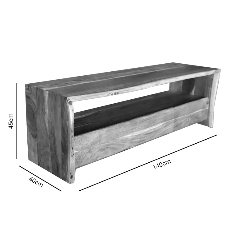 Tv stand Konna pakoworld masif acacia wood walnut 140x40x45cm