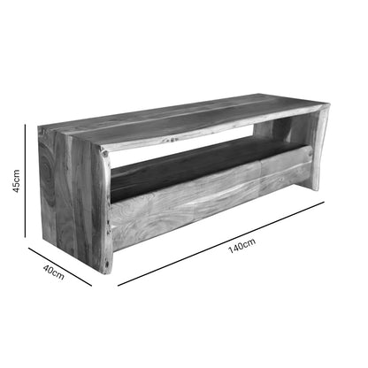 Tv stand Konna pakoworld masif acacia wood walnut 140x40x45cm