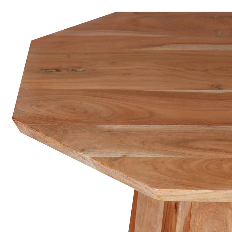 Octagon coffee table pakoworld acacia wood in natural shade D80x45cm