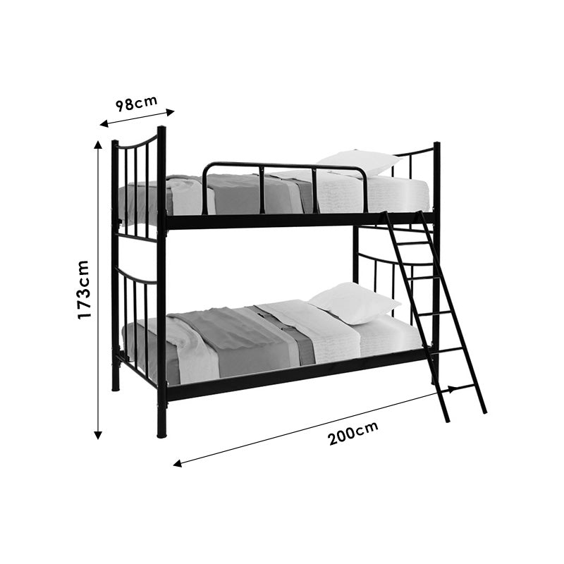 Bunk bed Winston pakoworld metallic black gloss 90x190cm