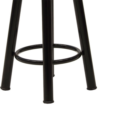 Bar stool Onyx pakoworld oak wood-metal black gloss D33x77cm