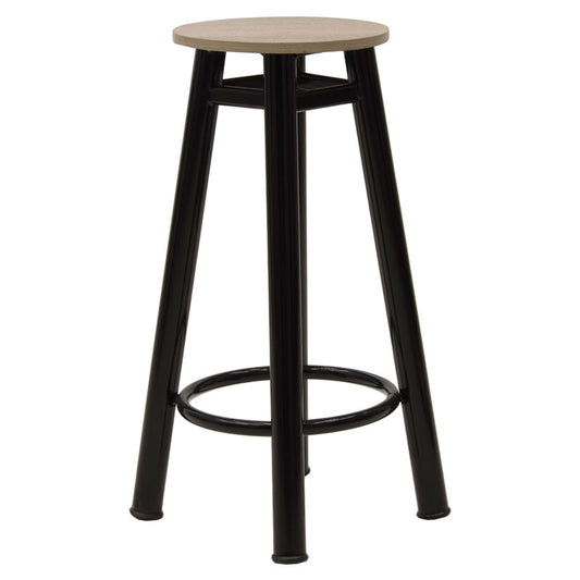 Bar stool Onyx oak wood-metal black gloss D33x77cm