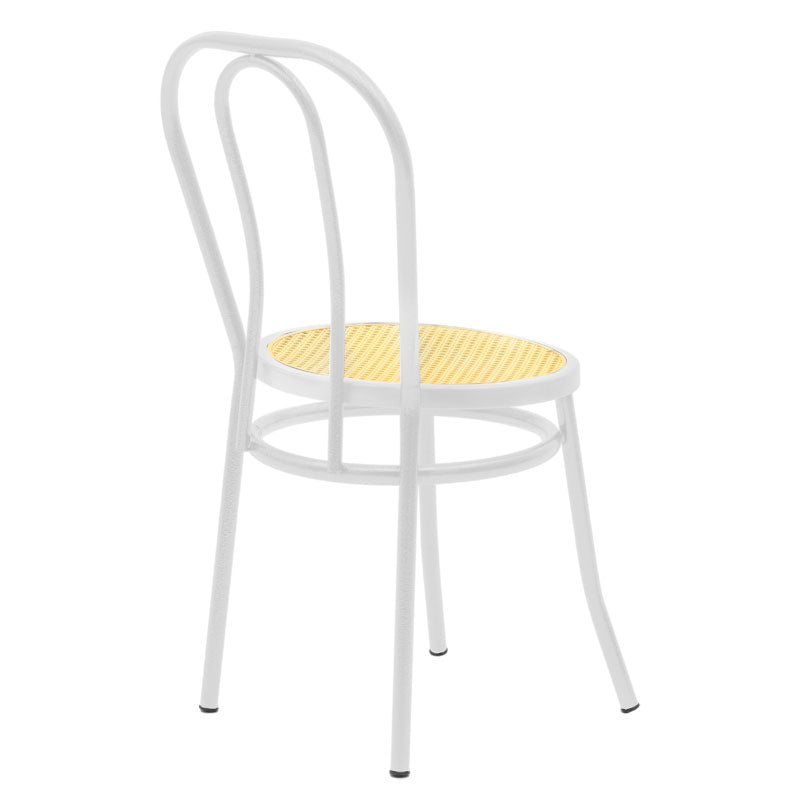 Vienna chair pakoworld pe rattan beige-metal white