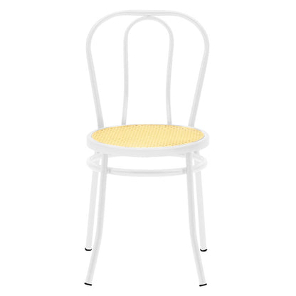 Vienna chair pakoworld pe rattan beige-metal white