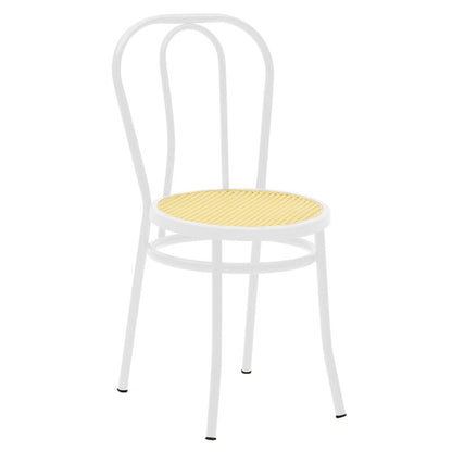 Vienna chair pakoworld pe rattan beige-metal white