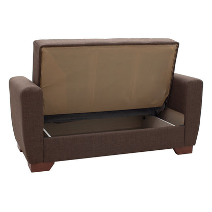 2 seater sofa-bed Beverly pakoworld fabric brown 153x80x78cm