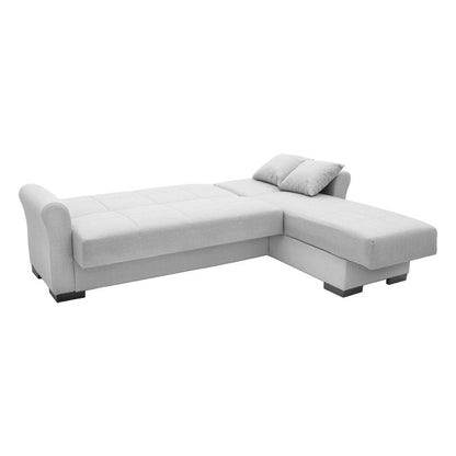 Reversible corner sofa bed Pasion pakoworld fabric gray 240x155x84cm