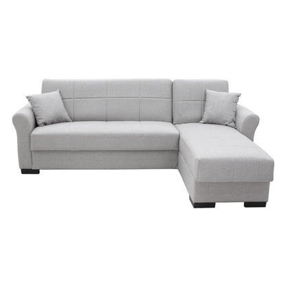 Reversible corner sofa bed Pasion pakoworld fabric gray 240x155x84cm