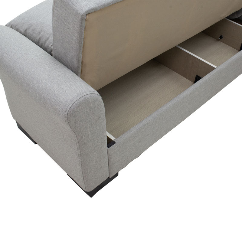 Reversible corner sofa bed Pasion pakoworld fabric gray 240x155x84cm