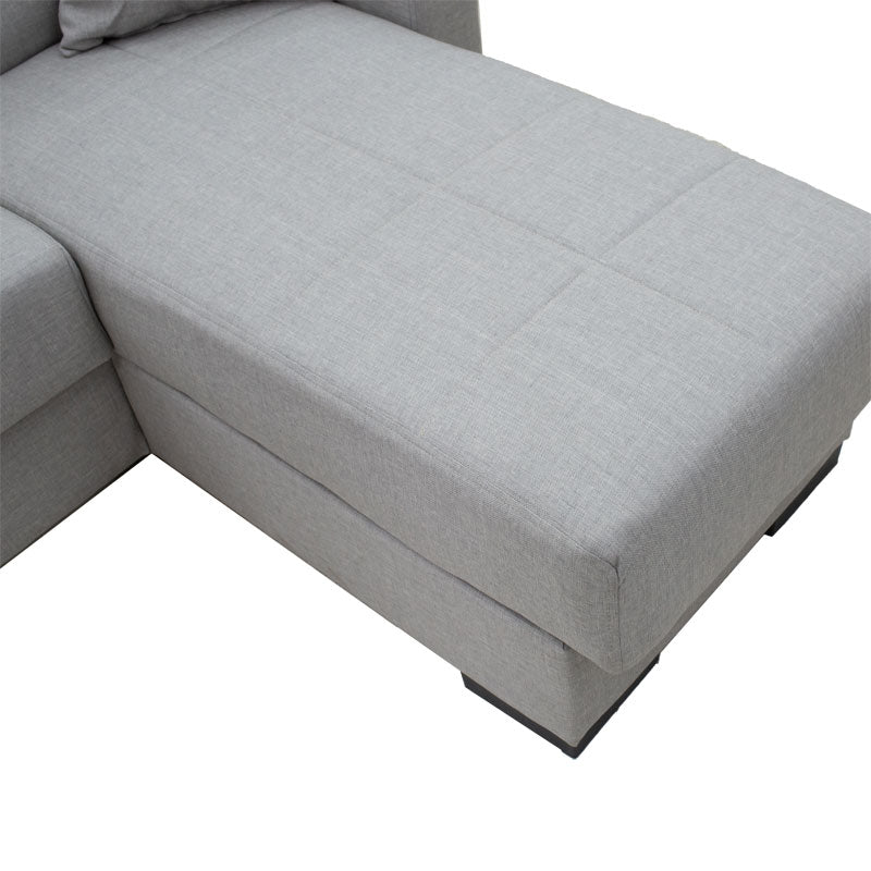 Reversible corner sofa bed Pasion pakoworld fabric gray 240x155x84cm