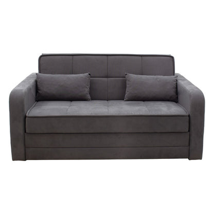 Sofa bed 2 seats Diamont pakoworld grey fabric 169x105x85cm