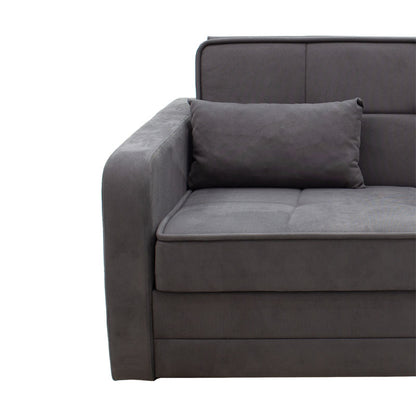 Sofa bed 2 seats Diamont pakoworld grey fabric 169x105x85cm