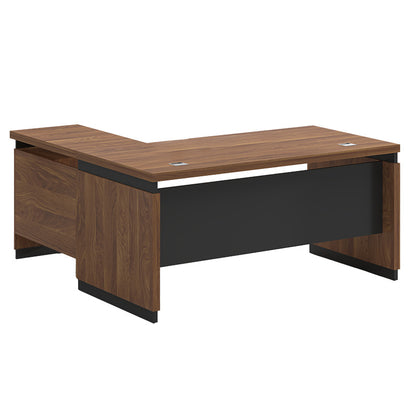 Professional reversible office desk Oscar walnut-charcoal 180x170χ76cm