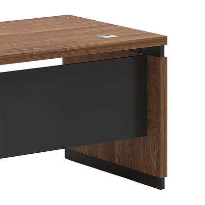 Professional reversible office desk Oscar walnut-charcoal 180x170χ76cm