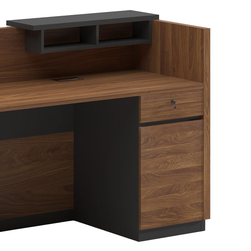 Professional reception Oscar walnut-anthracite 180x65x110cm
