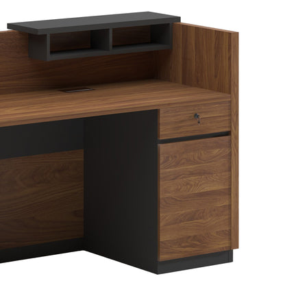 Professional reception Oscar walnut-anthracite 180x65x110cm