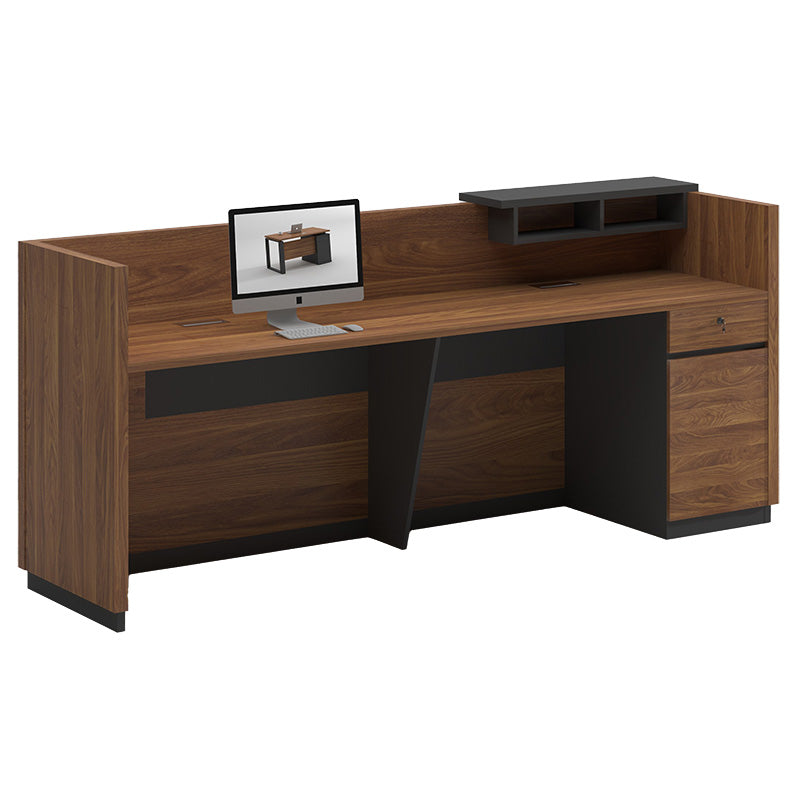 Reception Oscar pakoworld walnut-anthracite 180x65x76cm