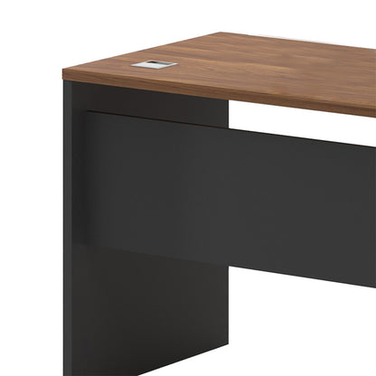 Left corner office desk Oscar pakoworld walnut-anthracite 160x140x76cm