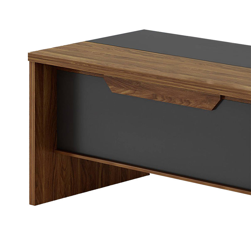 Left corner office desk Oscar pakoworld walnut-anthracite 200x180x76cm