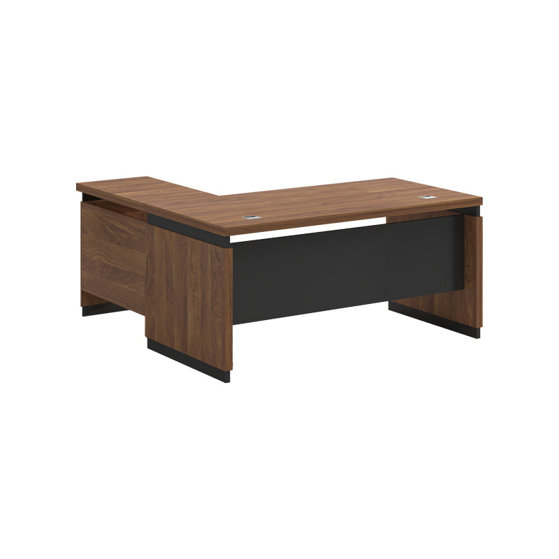 Professional reversible desk Oscar melamine in walnut-charcoal shade 160x160x76cm