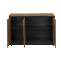 Office cabinet low professional Oscar pakoworld melamine in walnut-charcoal shade 120x40x80cm