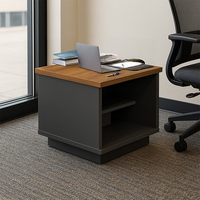 Professional office table professional Oscar melamine in walnut-charcoal shade 60x60x42cm