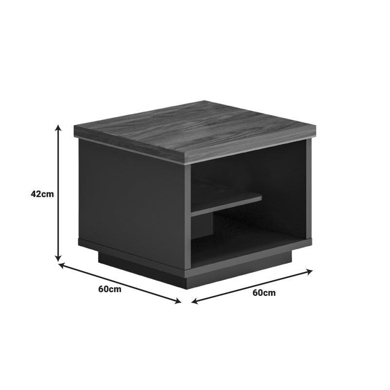 Professional office table professional Oscar melamine in walnut-charcoal shade 60x60x42cm