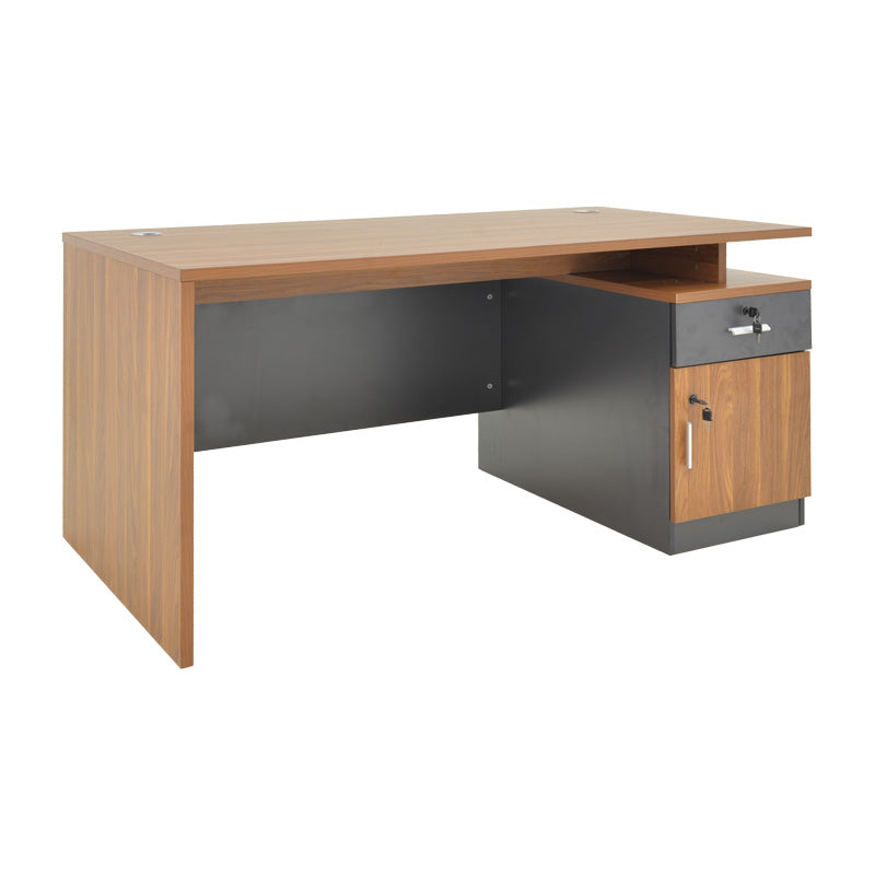 Professional office desk Oscar in walnut-dark grey color 150x80x76cm